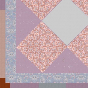 Quilt Blocks - Lilac, Coral,  diamonds, cozy