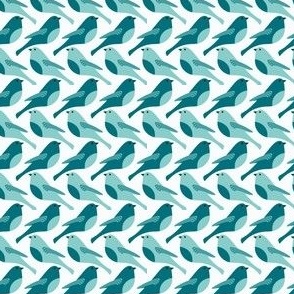Small // Teal Aviary: Monochromatic Teal Birds