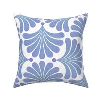 Dreamy Flower Bed- Minimalist Geometric Floral Wallpaper- Art Deco Flowers- Petal Cotton Solid Coordinate Sky Blue and Lilac- Pastel Colors- Soft Blue- Periwinkle- Medium