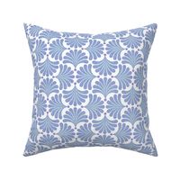 Dreamy Flower Bed- Minimalist Geometric Floral Wallpaper- Art Deco Flowers- Petal Cotton Solid Coordinate Sky Blue and Lilac- Pastel Colors- Soft Blue- Periwinkle- sMini