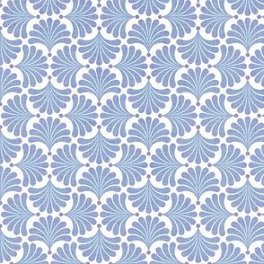 Dreamy Flower Bed- Minimalist Geometric Floral Wallpaper- Art Deco Flowers- Petal Cotton Solid Coordinate Sky Blue and Lilac- Pastel Colors- Soft Blue- Periwinkle- ssMicro