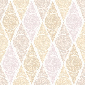 Garden Harlequin in Blush and Tan - Large