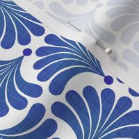 Dreamy Flower Bed- Minimalist Geometric Floral Wallpaper- Art Deco Flowers- Monochromatic- Minimalist- Blue- Bright Blue- Nautical- Seashells- Summer- Coastal- sMini