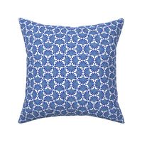 Dreamy Flower Bed- Minimalist Geometric Floral Wallpaper- Art Deco Flowers- Monochromatic- Minimalist- Blue- Bright Blue- Nautical- Seashells- Summer- Coastal- ssMicro