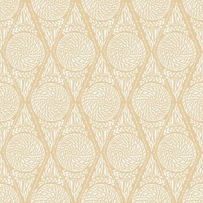 Garden Harlequin White on Pale Honey - Large