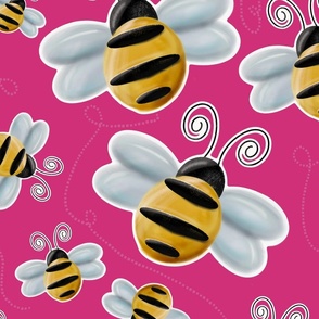 Bee Hot pink and buzzy