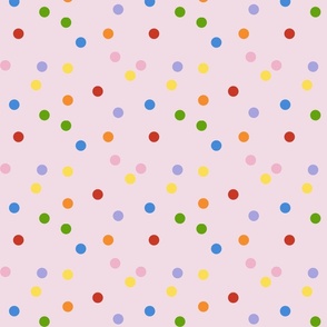 Round Sprinkles Colorful Pink No Outline- Medium Print