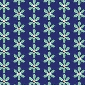 Folk Flower | SM Scale | Navy Blue and Green