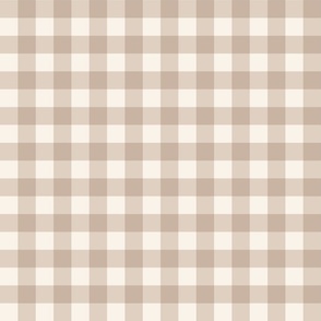 Gingham Latte Ivory