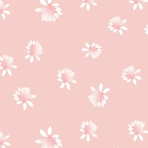 254 Babble 2_ Pastel white water lilies on a peach background