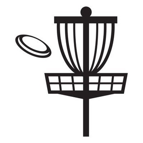  Disc Golf Basket & Disc Silhouette - Black & White