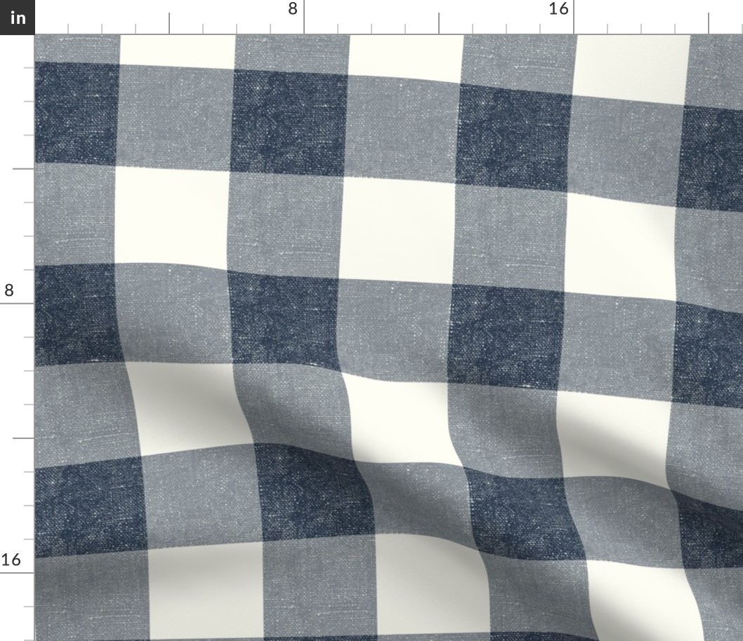 Big Gingham in Navy Blue - 12 inch repeat