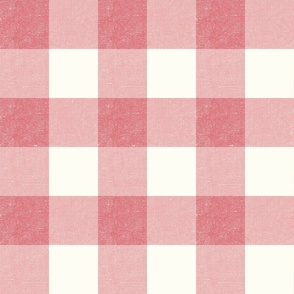 Big Gingham in Watermelon pink - 12 inch repeat 