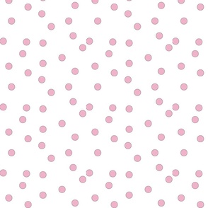 Round Sprinkles Pink on White- Medium Print