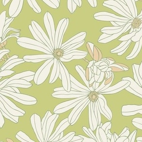 Magnolia Blooms  - green