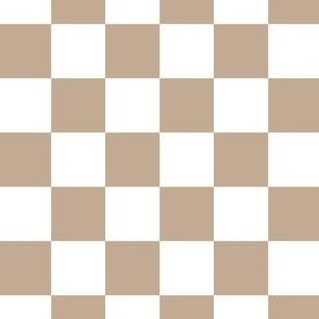 Retro Checkers for Midcentury Modern Home Decor, Fabric, & Wallpaper in Pale Brown