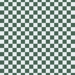 Retro Checkers for Midcentury Modern Home Decor, Fabric, & Wallpaper in Green & Pale Blue