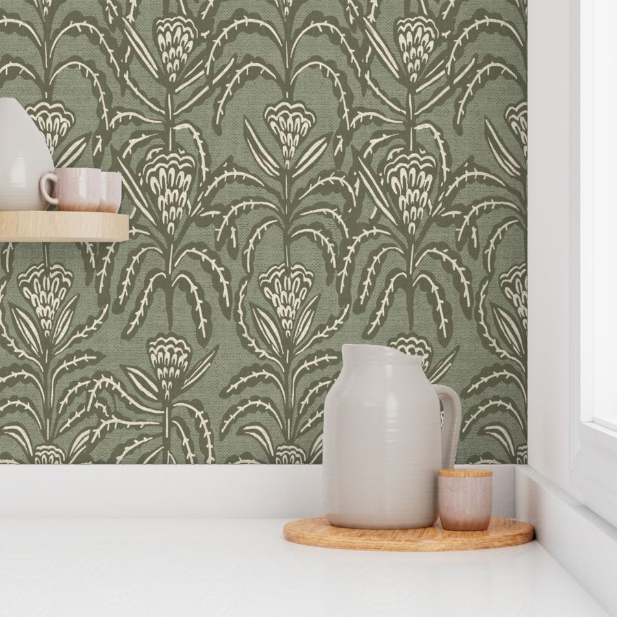 MAISEY DENIM JADE Wallpaper | Spoonflower