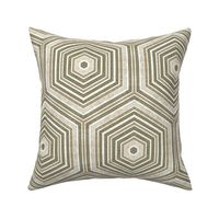 Rustic Linen Honeycomb Pattern Olive Green And Beige