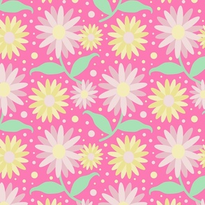 Pink Yellow Floral Flowers