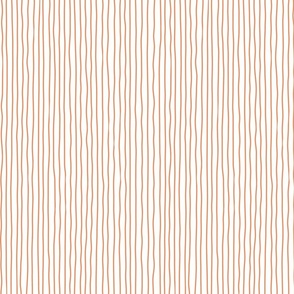 peach crooked lines on white - sf petal solids coordinate - wonky lines wallpaper and fabric