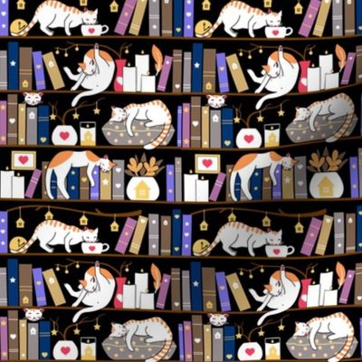 Library cats - fossil grey - smaller scale 