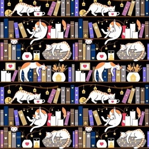 Library cats - fossil grey - smaller scale 