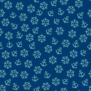 Anchors Away Deep Blue and Teal - Sail Away Nautical Collection - Mini Scale