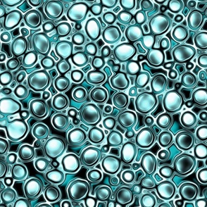 Water bubbles, aqua tones, 24 inch