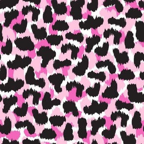 Faux Leopard Animal Print // Pink and Black