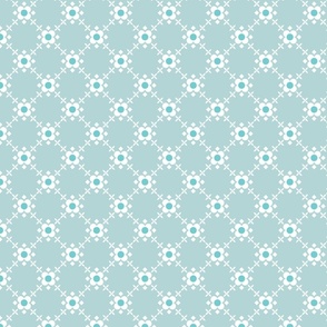 43-a-small-Teal blue Ditsy flower tile 