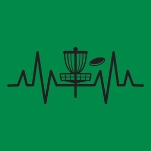  Live & Breath Disc Golf -HEARTBEAT PULSE EKG STRIP - Black & Green