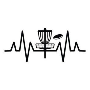  Live & Breath Disc Golf -HEARTBEAT PULSE EKG STRIP - Black & White