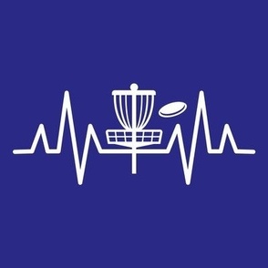  Live & Breath Disc Golf -HEARTBEAT PULSE EKG STRIP - Navy Blue & White