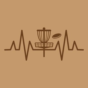  Live & Breath Disc Golf -HEARTBEAT PULSE EKG STRIP - Brown & Tan