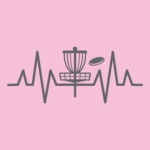  Live & Breath Disc Golf -HEARTBEAT PULSE EKG STRIP - Gray & Pink