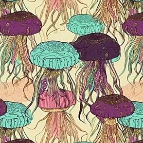 Jelly Fish on Beige