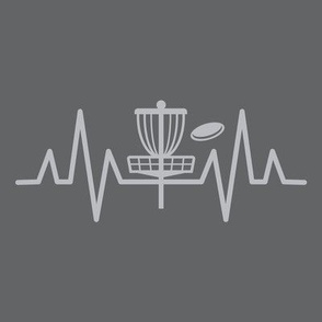  Live & Breath Disc Golf -HEARTBEAT PULSE EKG STRIP - Light & MediumGray