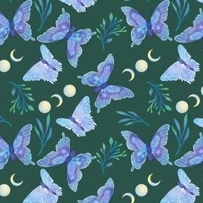 Once in a Blue Moon Butterflies on Green