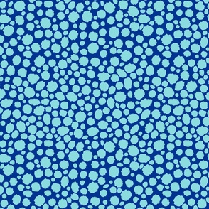 Irregular aqua and navy spots, 24 inch