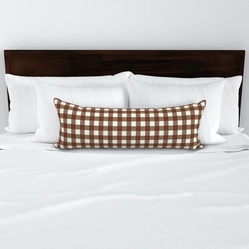 Gingham Cinnamon Brown  White