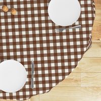 Gingham Cinnamon Brown  White