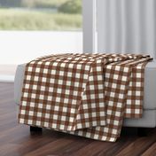 Gingham Cinnamon Brown  White