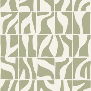 Abstract Geo Tiles Sage Green Small