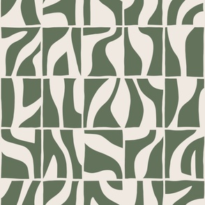 Abstract Geo Tiles Dark Green