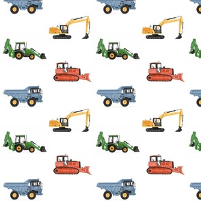 Colorful Construction Vehicles