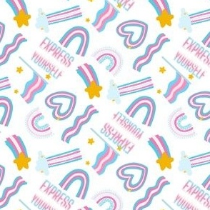 transgender pride fabric - rainbow flag fabric stars fabric