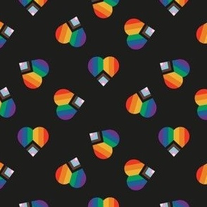 pride flag hearts fabric - LGBTQ flags