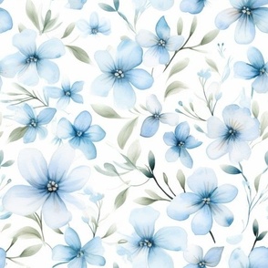 Watercolor blue flowers  | Watercolor flowers