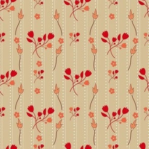 46-a-Small-Indian Florals Red and Orange